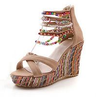 Women\'s Shoes Heel Wedges / Heels / Peep Toe / Platform Sandals Wedding / Evening / DressBlue / Pink / Almond