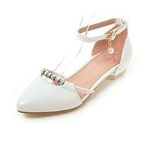 Women\'s Heels Spring Summer Fall Winter PU Office Career Dress Party Evening Low Heel Chunky Heel Buckle White Blue Blushing Pink