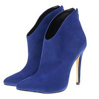 womens shoes velvet stiletto heel heels fashion boots bootie pointed t ...