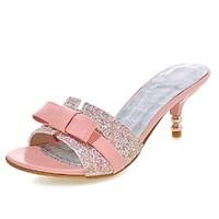 Women\'s Shoes Low Heel Heels / Peep Toe / Slippers Sandals Wedding / Party Evening / Dress Black / Pink / White
