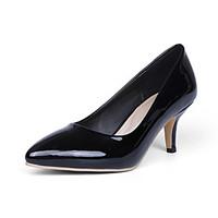 Women\'s Shoes Patent Leather/Kitten Heel/Pointed Toe Heels Office Career/Dress Black/Blue/Yellow/Pink