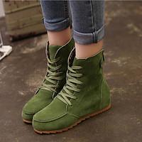 womens shoes faux suede wedge heel bootiecomfort boots casual blackgre ...