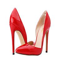 Women\'s Shoes Leatherette Stiletto Heel Heels / Pointed Toe Heels Party Evening / Dress / Casual Black / Red /