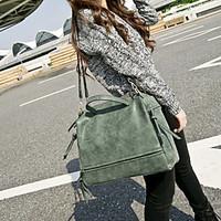 Women PU Tote Green / Red / Gray