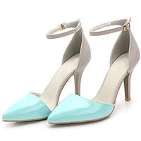 womens sandals summer heels pointed toe patent leather party evening d ...