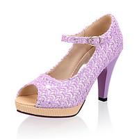 Women\'s Heels Spring Summer Fall Tulle Dress Casual Party Evening Stiletto Heel Beige Purple Blushing Pink