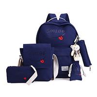 Women Backpack Canvas All Seasons Sports Casual Zipper Black Blushing Pink Gray Navy Blue Light Blue