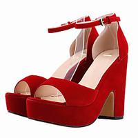 Women\'s Shoes Fabric Chunky Heel Heels / Peep Toe / Platform Sandals Wedding / Party Evening