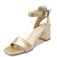 Women\'s Shoes Chunky Heel Heels/Sling back/Open Toe Sandals Office Career/Dress White/Silver/Gold