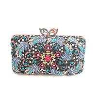 Women Fashion Handmade Crystal Evening Wedding Hand Clutch Bags Gold/Silver