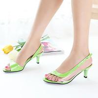 Women\'s Shoes Heel Heels / Peep Toe Sandals / Heels Outdoor / Dress / CasualBlack / Blue / Yellow / Green / Pink /