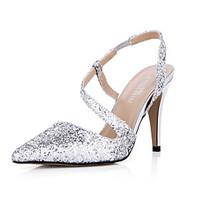 Women\'s Sandals Summer Comfort Synthetic Wedding Party Evening Dress Stiletto Heel Silver