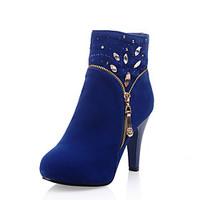 womens boots spring fall winter heels fashion boots leatherette casual ...