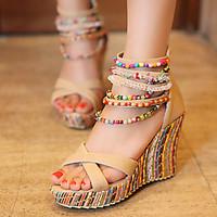 womens sandals spring summer fall pu dress casual party evening wedge  ...