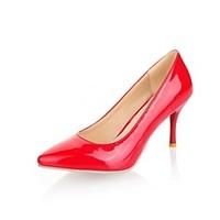 Women\'s Shoes Patent Leather/Stiletto Heel/Pointed Toe Heels Office Career/Dress Black/Red/Almond