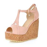 Women\'s Shoes Heel Wedges / Heels / Peep Toe / Platform Sandals Outdoor / Dress / Casual Black / Blue / Pink / White