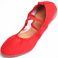 Women\'s Dance Shoes Sneakers Canvas Low Heel Red/Black