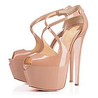 Women\'s Shoes Sexy Stiletto Heel Heels 16cm High Heels Wedding / Office Career / Party Evening Black / Almond Pumps