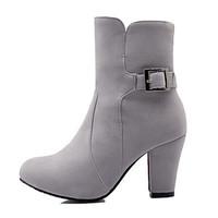 womens shoes chunky heel fashion bootsround toe boots dresscasual blac ...