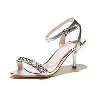 Women\'s Shoes Stiletto Heels/Sling back/Open Toe Sandals Party Evening/Dress Pink/Silver/Almond