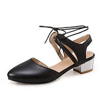 Women\'s Sandals Summer Slingback D\'Orsay Two-Piece Comfort Light Soles Leatherette Outdoor Office Career Dress Low Heel Chunky Heel