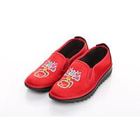 womens flats ballerina embroidered shoes fabric spring fall office car ...