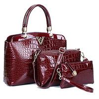 Women PU / Patent Leather Formal / Casual / Office Career / Shopping Tote / Bag Sets Blue / Red / Black / Burgundy
