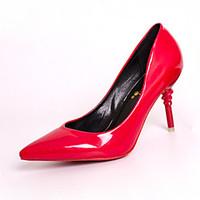 womens heels spring comfort pu outdoor stiletto heel black red light p ...