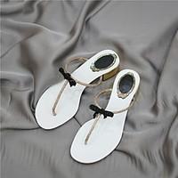 womens sandals comfort pu spring casual white flat