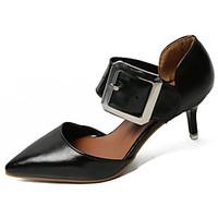 Women\'s Sandals Comfort PU Summer Outdoor Comfort Stiletto Heel White Black Yellow 3in-3 3/4in