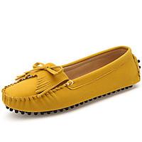 Women\'s Shoes Nappa Leather Spring/Summer/Fall/Winter Moccasin Flats Athletic/Casual Flat Heel Tassel Blue/Yellow
