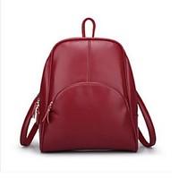 Women Backpack Cowhide Casual Yellow Fuchsia Pool Wine Light Green