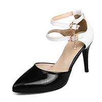 Women\'s Sandals Spring Summer Club Shoes D\'Orsay Two-Piece Leatherette Wedding Party Evening Dress Chunky Heel Stiletto HeelBuckle