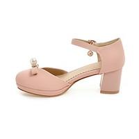 womens sandals comfort leatherette summer casual bowknot chunky heel b ...