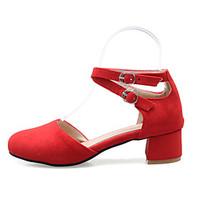 womens sandals comfort leatherette summer casual chunky heel red army  ...