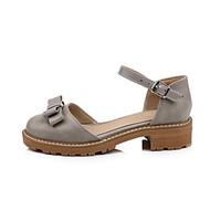 Women\'s Sandals Comfort Leatherette Summer Casual Bowknot Low Heel Yellow Gray Beige 1in-1 3/4in