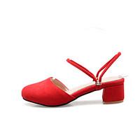 womens sandals comfort leatherette spring summer casual chunky heel re ...