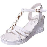 womens sandals comfort pu summer outdoor walking comfort buckle wedge  ...