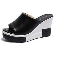 womens heels summer creepers comfort pu dress casual wedge heel buckle ...