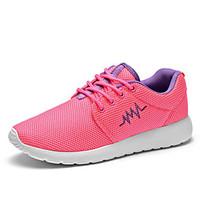 Women\'s Sneakers Spring Summer Comfort Tulle Outdoor Athletic Casual Running Flat Heel Gore Black/White Fuchsia Black White