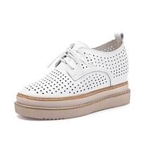 Women\'s Oxfords Creepers Nappa Leather Summer Casual Creepers White 1in-1 3/4in