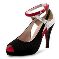 Women\'s Heels Club Shoes Microfibre Velvet Wedding Party Evening Dress Stiletto Heel Split Joint