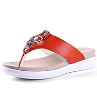Women\'s Sandals Comfort Light Soles PU Spring Summer Fall Outdoor Office Career Casual Walking Rivet Wedge Heel Orange Black White1in-1