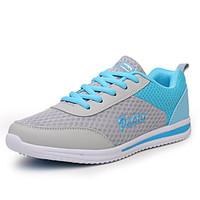 Women\'s Athletic Shoes Comfort Light Soles Tulle Spring Summer Fall Outdoor Athletic Casual Running Lace-up Wedge HeelBlue Gray Black