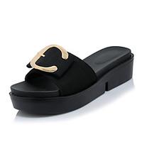 Women\'s Sandals Slingback PU Spring Summer Fall Dress Casual Wedge Heel Black Red Green 1in-1 3/4in