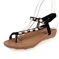 Women\'s Sandals Slingback Toe Ring T-Strap Comfort Ballerina Ankle Strap Light Soles Summer Fall Office Career Dress Casual