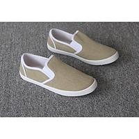 Women\'s Sneakers Comfort PU Spring Casual Khaki Blue Light Grey Flat