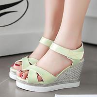 Women\'s Shoes Wedges Heels /Platform/Sling back/Open Toe Sandals Dress Black/Pink/White/Dark Green/Light Green