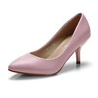 Women\'s Heels Spring Summer Fall Club Shoes Comfort PU Office Career Party Evening Dress Stiletto HeelAlmond Blushing Pink Blue Gray