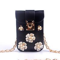 Women PU / leatherette Sports / Casual / Event/Party / Outdoor Evening Bag/Shoulder/Crossbody/Diamonds Pearl Phone Bag